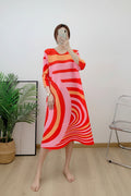 CurveKind™ Striped Pleated A-Line Midi Skirt by Crystal Crystina, alternate view 3
