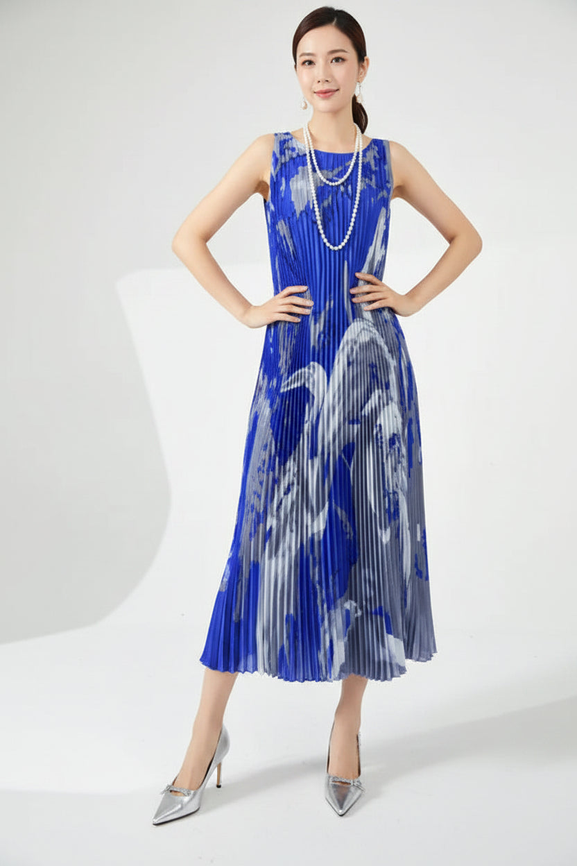 CurveKind™ Lace-Up Sleeveless Long Skirt Dress by Crystal Crystina, alternate view 4
