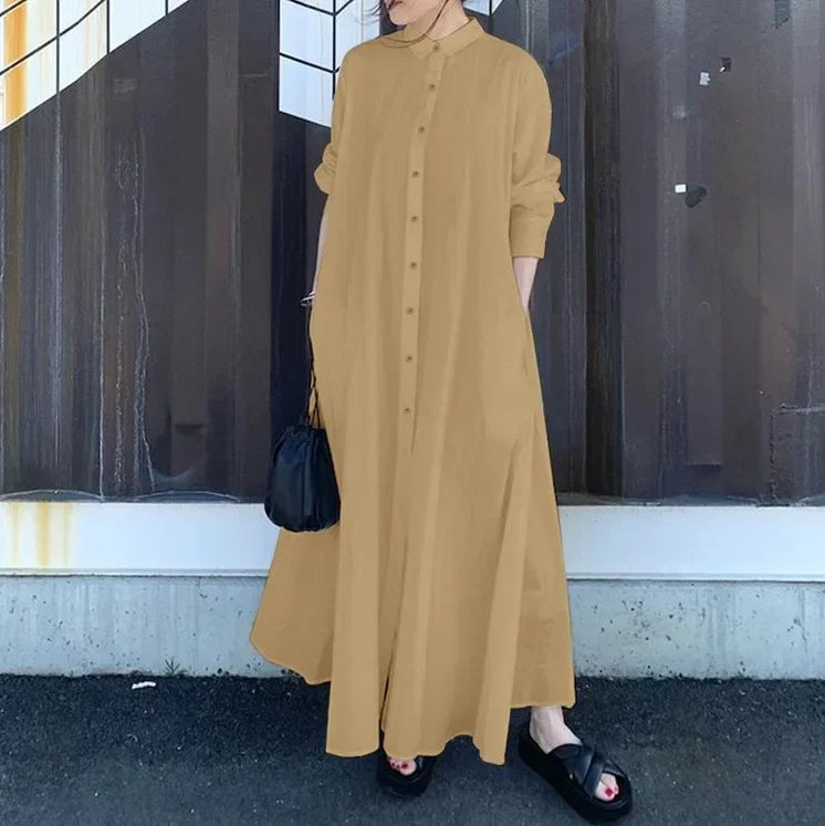 Cotton Linen Women Long Dress by Crystal Crystina, alternate view 3