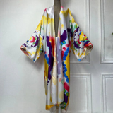 Graffiti tie-dye print sexy Kimono