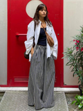 Loose Striped Print Pants