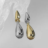 Two Color Statement Drop Pendant Earrings