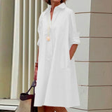 Casual Midi Shirt Dress