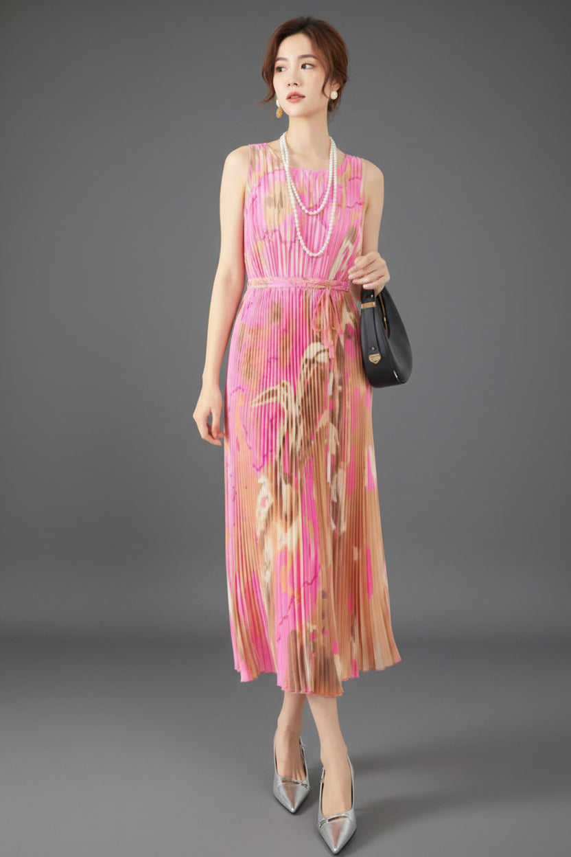 CurveKind™ Lace-Up Sleeveless Long Skirt Dress by Crystal Crystina, primary view