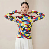 CurveKind™ Stand-Collar Pleated Stretch Sweater