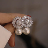 Elegant Bridal Wedding Pearl Earrings