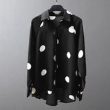 Printed Long Sleeve Polka Dot Blouse