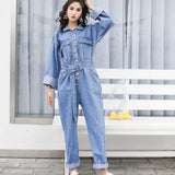 Malia Belted Jean Jumpsuit