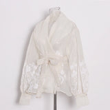 Vintage Print Embroidery Shirt