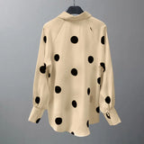 Printed Long Sleeve Polka Dot Blouse