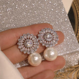 Elegant Bridal Wedding Pearl Earrings