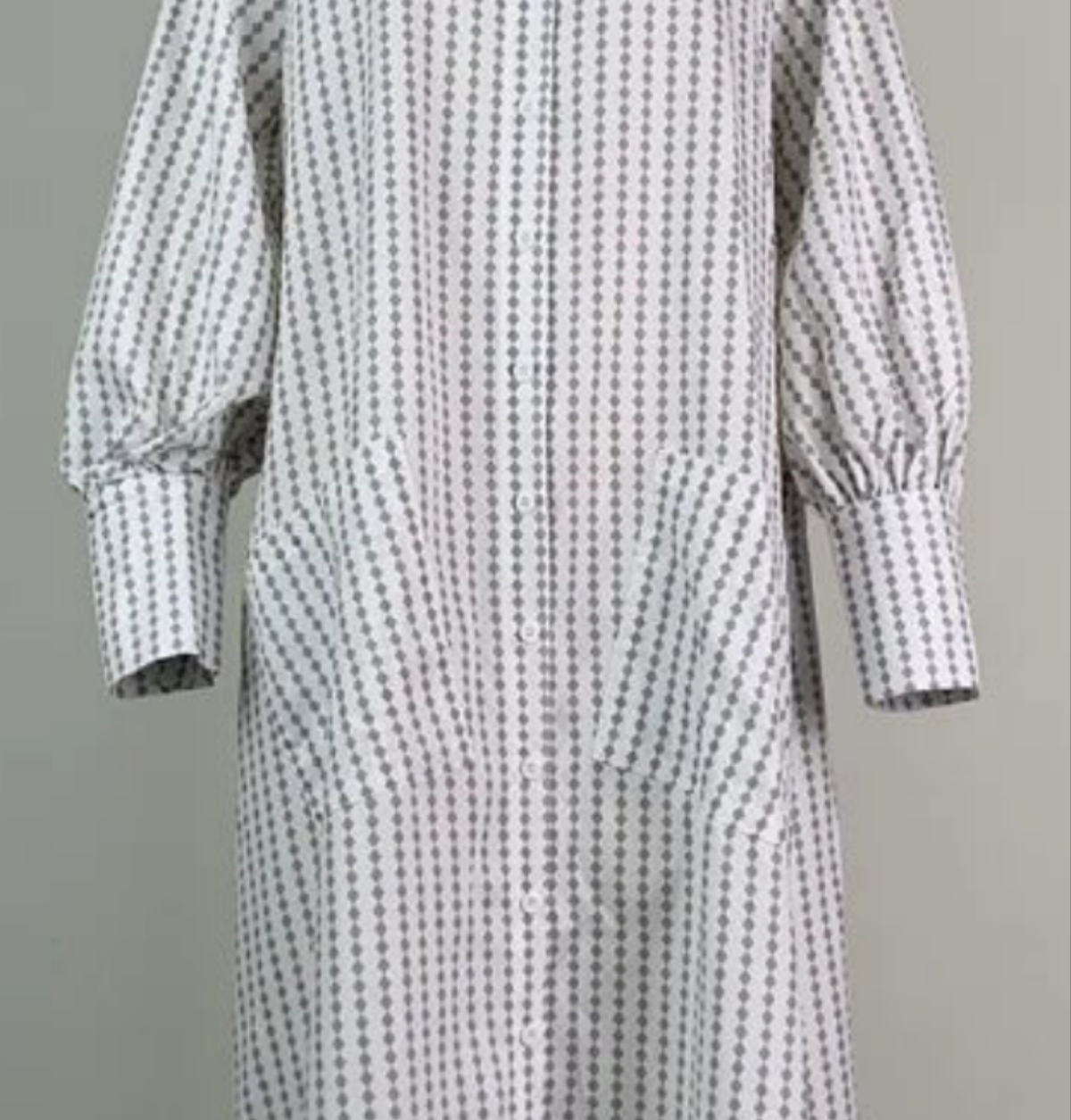 Buttoned Split-Side Cotton Maxi Shirt Dress by Crystal Crystina, alternate view 9