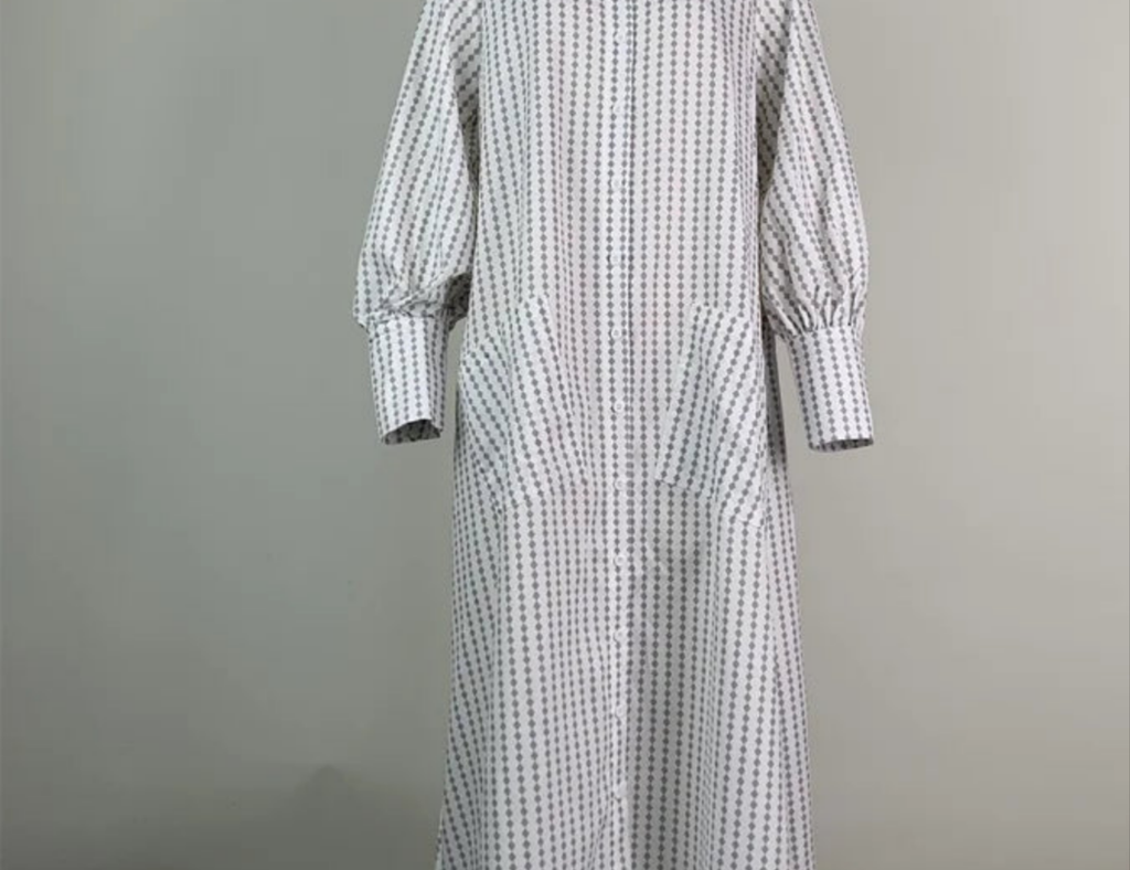 Buttoned Split-Side Cotton Maxi Shirt Dress by Crystal Crystina, alternate view 6