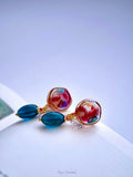 Monet Oil Painting Colorful Colored Glaze Handmade Earrings