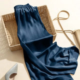 High Waist Draping Silky Straight Pants