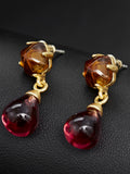 Ancient Colored Glaze Waterdrop Earrings