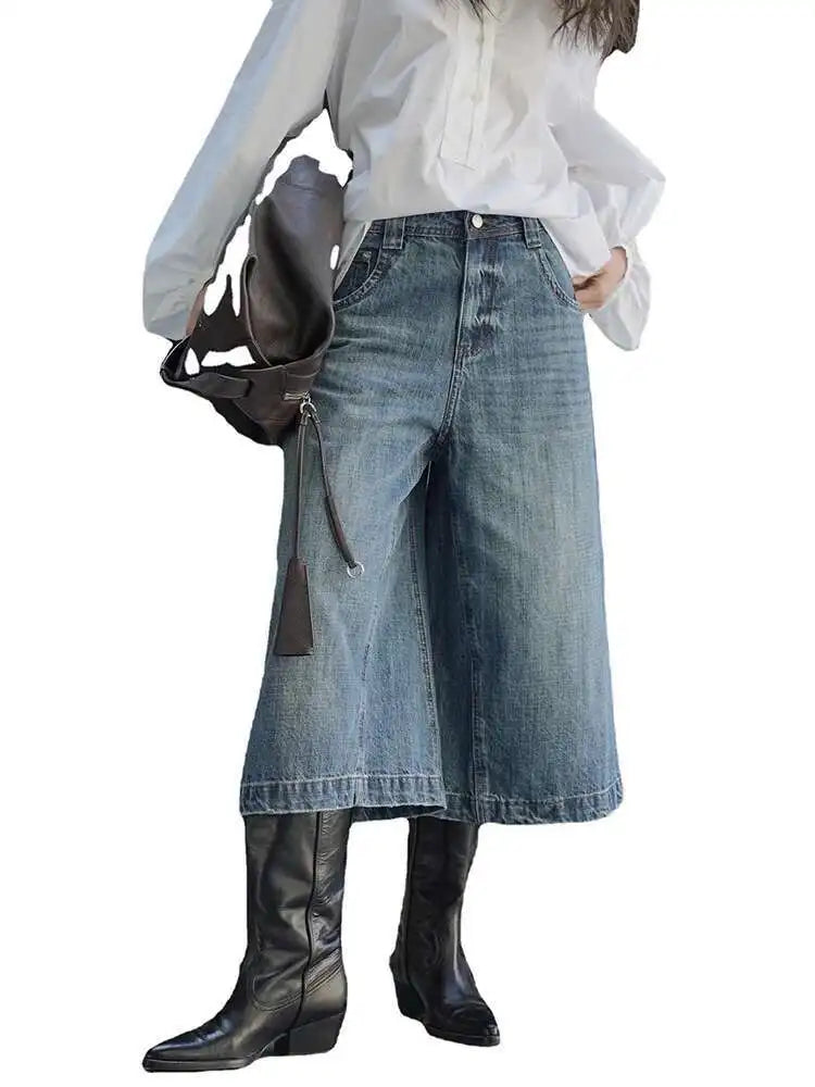 High Waist Denim Jort by Crystal Crystina, alternate view 4