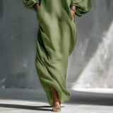 Off Shoulder Long Sleeve Maxi Dress
