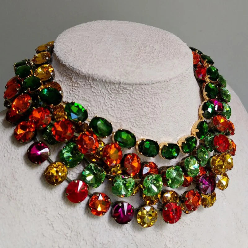 Stylish Glass Crystal Necklace of Copper Claw by Crystal Crystina, primary view