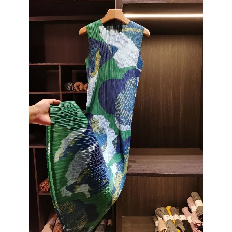 CurveKind™ Geometric Print High-Waist Tank Dress