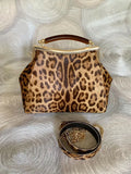 Vintage Leather Leopard Bag