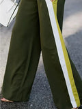 Striped Drawstring Wide Leg Sweatpant