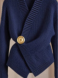 Navy Blue V-Neck Sweater