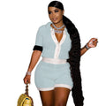 Two Piece Outfit - Half Sleeve Shirt and Short