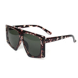 Oversized Punk Leopard Rectangle Sunglasses