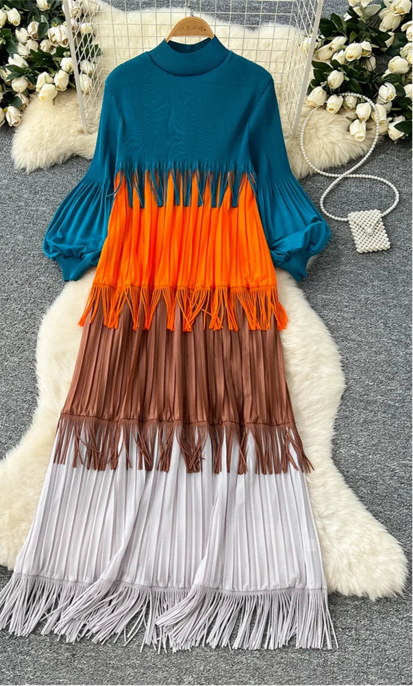 Multicolor Spring Tassel Dress by Crystal Crystina, alternate view 13