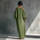 Off Shoulder Long Sleeve Maxi Dress