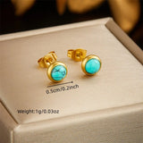 Turquoise Simplicity Golden Necklace & Earrings