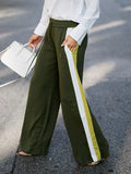 Striped Drawstring Wide Leg Sweatpant