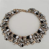 Crystal Rhinestone Collar Choker Necklace and Earrings