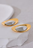 Tri-color Silver/Gold Stud Earrings