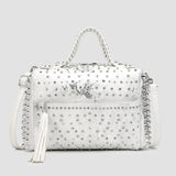 Retro Punk Style Rivet Diamond Tote Bag