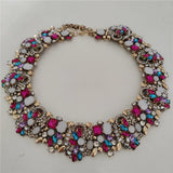 Crystal Rhinestone Collar Choker Necklace and Earrings