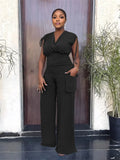 Ruched Sleeve Cargo Two Piece Set