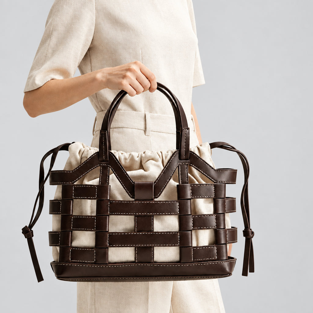 Woven Leather Tote Bag