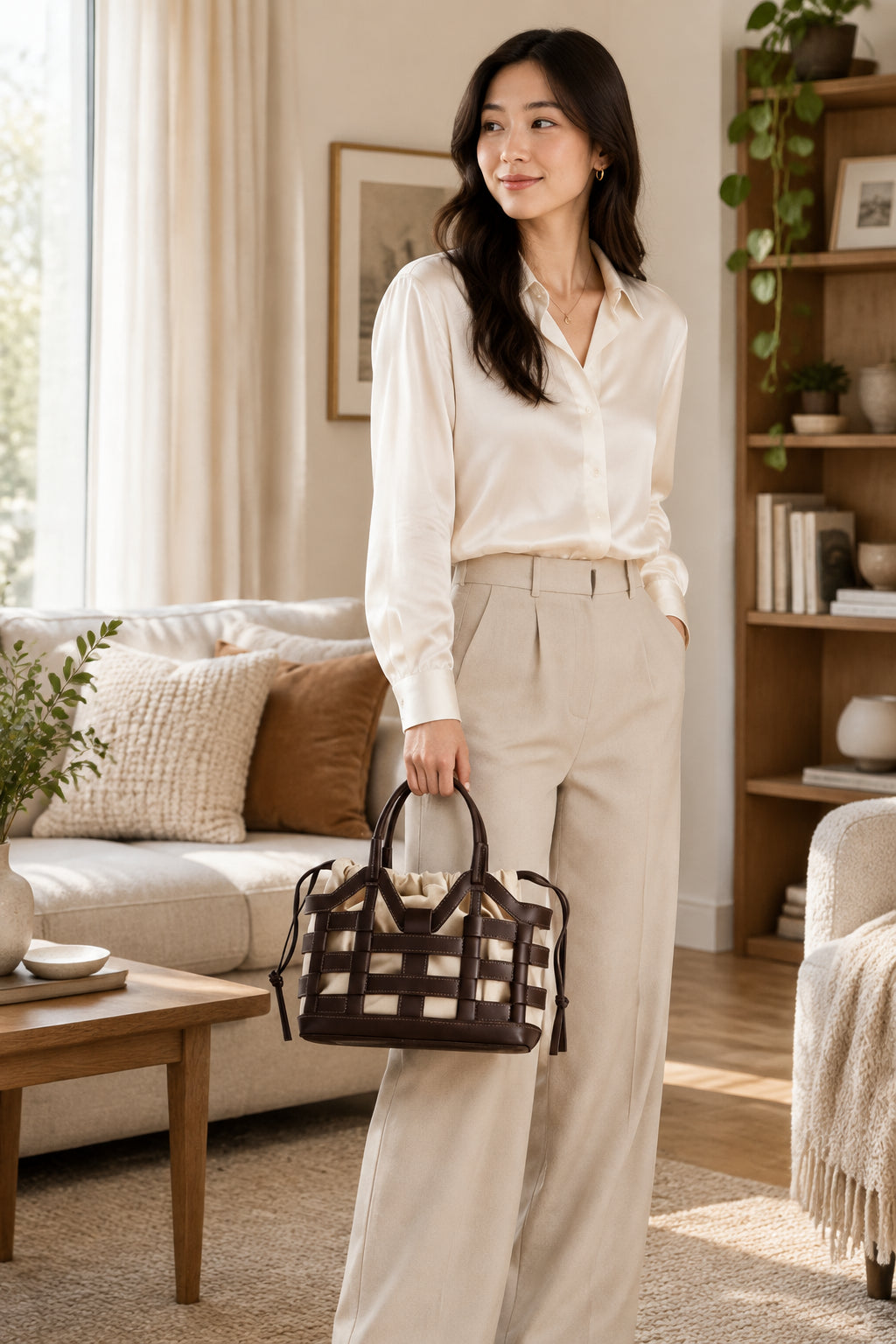 Woven Leather Tote Bag