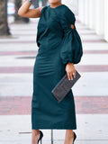 Ruched Side Split Maxi Bodycon Midi Dress