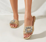 Silvia Cane Crystal Sandals