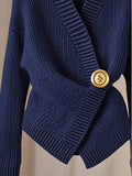 Navy Blue V-Neck Sweater