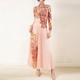 CurveKind™ Pleated Turtleneck Two-Piece Maxi Set