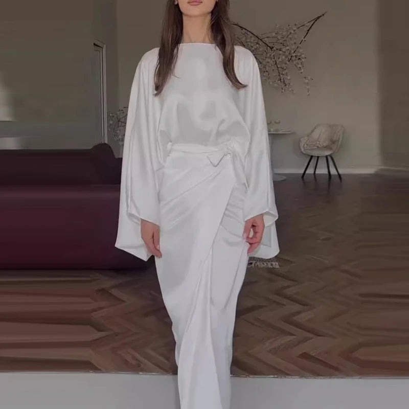 Tie-Waist Satin Dress by Crystal Crystina, alternate view 7
