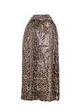 Sequin Animal  Print Midi Skirt