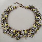 Crystal Rhinestone Collar Choker Necklace and Earrings