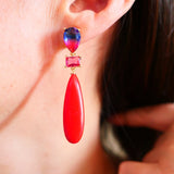 Crystal Long Tear Drop Earrings