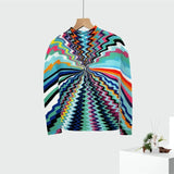 CurveKind™ Printed Pleated Stretch Crewneck Top