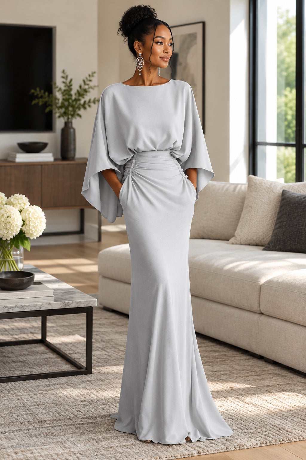High Waist Pleated Party Dress